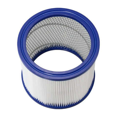 Heavy Duty HEPA Filter For Commercial Dust Collectors That Kicks Fine Sawdust Right Out Of Your Shop Workbench, white pleated design.
