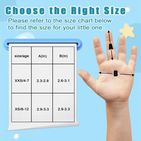 Size guide for 4 Pcs Cut Resistant Kids Gloves Ages 8 To 12 Level 5 Protection Food Grade Kid Safe For Cooking Kitchen Dishwashing