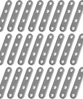 24 Pack Straight Brace Brackets 3 Inch Stainless Steel Flat Mending Plates for Wood Furniture with Screws, ideal for repairs.