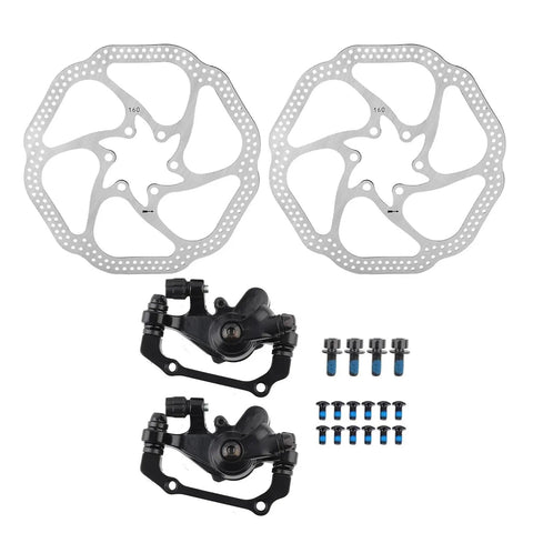 Top Grade Motorcycle Brake Rotor Mountain Bike Mechanical Disc Brake Set 160mm Rotors Front Rear with hardware kit