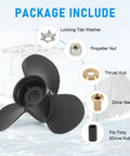 Outboard Boat Propeller 13.25 x 17 Pitch Replacement For Mercury 60 75 90 100 115 HP Motors with package components