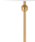 Close-up of Dope Brass LED Table Lamps Set of 2 With Crystal Bases Mid Century Modern Sputnik Design, showing brass stem and white shade