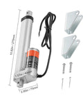 12V Linear Actuator With 6 Inch Stroke, 330 Lb Load, Quiet Under 60dB, Mounting Bracket Included, IP54 Weatherproof, Black