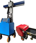 Professional Grade Fully Automatic Wall Leveling Machine Compact Cement Plaster Tool with control panel and red plaster cart.