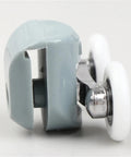 Rock Solid Zinc Alloy Double Shower Door Roller Wheels With Precision Ball Bearing For No Fuss Smooth Glide Cabinet Window And Frameless Glass Track Replacement 25Mm Size side view showing smooth rolling design.