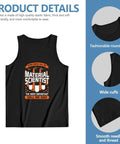 Mens Lightweight Cotton Sleeveless Tank Top Ultra Soft Muscle Tee For Gym Grind Summer in black with graphic design.