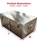 Beefy Stainless Steel Parts Organizer Box With Smooth Close Hydraulic Lid, Rugged Toolbox For Workshop, Durable Metal Case For Tools And Components Perfect For Home Shop Garage And Industrial Use Keeps Hardware Organized And Secure. Product dimensions shown