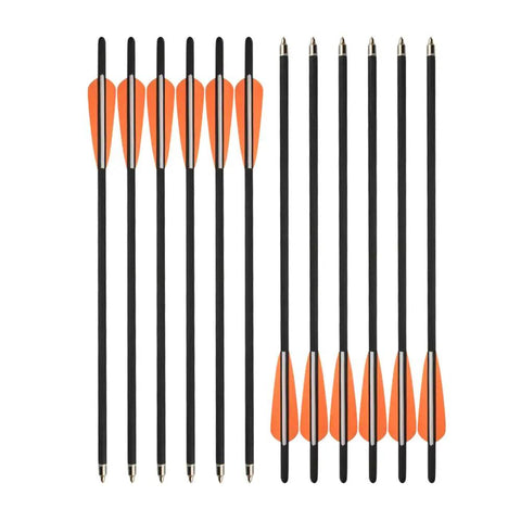 21 Inch Mixed Carbon Crossbow Bolts Arrows With 100 Grain Replaceable Screw In Arrowheads, Beefed Up For Hunting And Target Practice