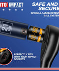 Two Pack Half Inch Female To Three Eighths Inch Male Impact Socket Adapters with CR-MO steel and paint filled markings