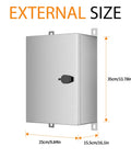 Built Tough 304 Stainless Steel Electrical Enclosure Box IP65 Weatherproof Sealed Housing dimensions 25cmx15.5cmx35cm