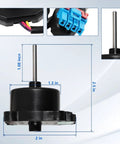 Direct Fit Refrigerator Condenser Fan Motor Replacement For Compatible Models LMXS28626S04 LMXS28626S06 detailed product dimensions