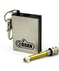 Lit Refillable Survival Fire Starter Keychain Tool For Camping And Hiking, Metal Emergency Lighter in stainless steel finish
