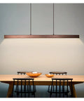 LED Long Modern Pendant Light Simple Style Droplight for Dining Room Restaurant Decoration Long Hanging Lamp Lighting Fixture brown color in dining space.