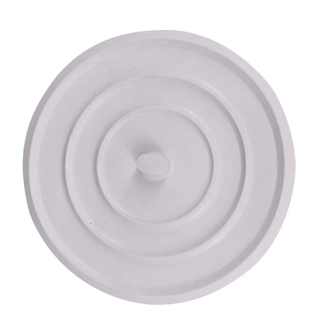 Universal 3 Pack Silicone Drain Stopper Plug 4.5 Inch No Leak Bathtub And Sink Blocker Flexible Kitchen Bathroom Travel Drain Insert Food Grade showing top view of round silicone plug