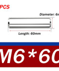 Stainless Steel Dowel Pins 6x60 Precision Ground 5 Pack For CNC Machines, Automotive Assembly, Woodworking, 3D Printing And Industrial Projects