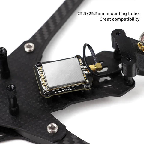 High Power 1.2G 800mW FPV VTX with Built-In Mic mounted on toothpick quad-compatible frame with 25.5x25.5mm holes