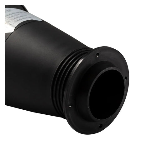 Close-up of Turbocharged Cyclone Dust Separator For Vacuum Cleaners And DIY Woodworking with black industrial-grade finish.