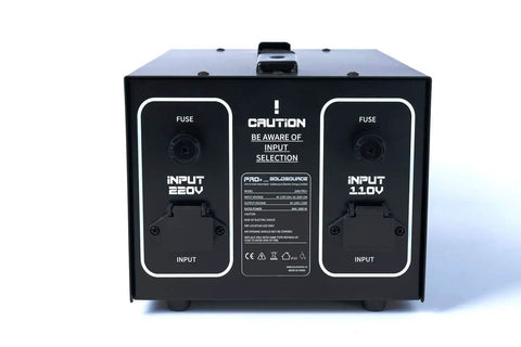 Back view of 2000W Auto Step Up Step Down Voltage Transformer Converter with input and fuse details visible