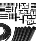 Top Tier Silicone Vacuum Hose Kit With Heavy Duty 130 PSI Lines And Massive Connector Set For Durable Auto Piping Repairs On Multiple Vehicle Mods That Actually Last. black silicone hoses and fittings set