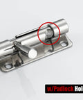 Heavy Duty 4 Inch Barrel Bolt Lock In 304 Stainless Steel For Doors Cabinets And Gates With Padlock Hole Thick 1.4mm