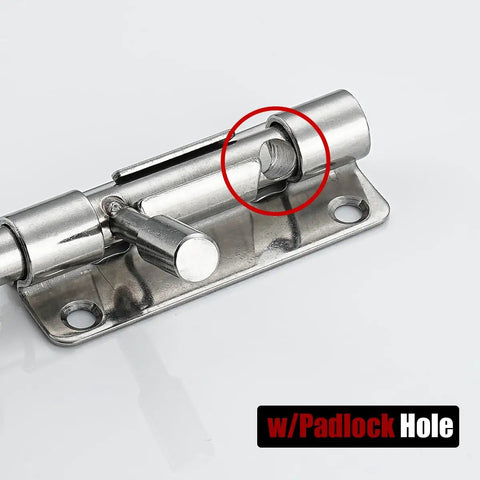 Heavy Duty 4 Inch Barrel Bolt Lock In 304 Stainless Steel For Doors Cabinets And Gates With Padlock Hole Thick 1.4mm