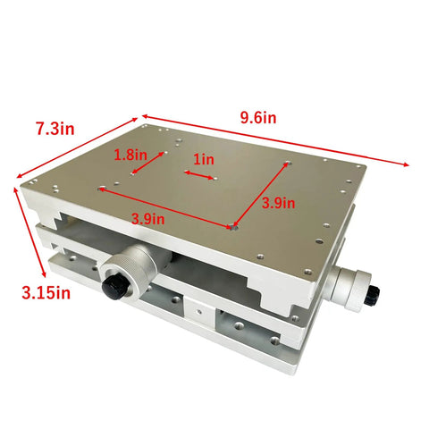Manual XY Linear Stage Moving Table 210x150mm For Laser Marking Engraving Machine Two Axis Precision Sliding Platform With dimensions shown