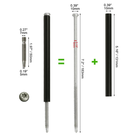 Heavy Duty 7 Inch Gutter Screws 10 Pack With Black Ferrule Rust Resistant Coating Rock Solid Roofing Fasteners For Sagging Gutter Easy Install Hangs Tough Through Harsh Seasons