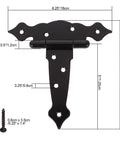 Six Pack Heavy Duty 5 Inch Gate Hinges Strap Hinges For Barn Doors Shed Doors Outdoor T Hinge For Wood Fence With Mounting Screws