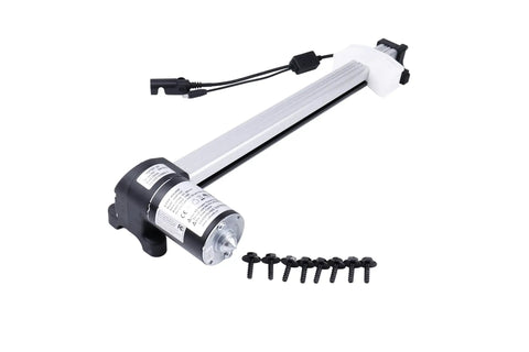 Rock Solid Linear Actuator Replacement For Power Recliner And Lift Chair Featuring 12 Inch Stroke with gearbox and mounting screws.
