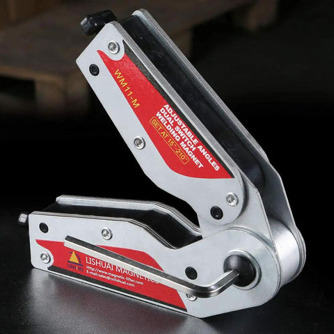 Heavy Duty Adjustable Angling Welding Magnet With Dual On Off Switches And 15 To 210 Degree Scale Lockable With Hex Wrench WM11 M