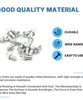Close-up of 60 Piece Hammer Drive Rivets Aluminum Core Set With Round Head Blind Rivets M5 for wood and metal projects.