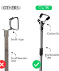 Comparison showing Adjustable Length Action Hoe For Weeding Stirrup Hoe Gardening Tool with durable handle versus wooden alternative.