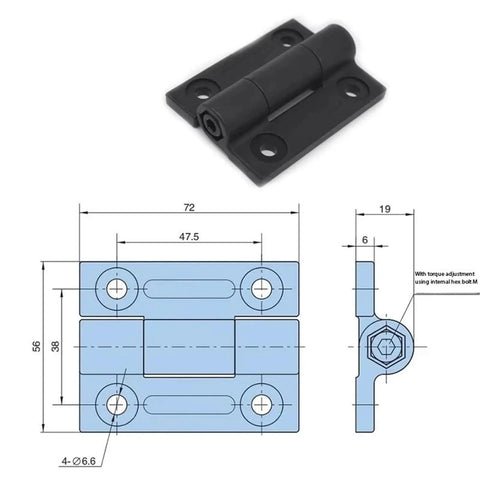 Plastic Black Torque Hinges For Doors With Damping That Deliver A Smooth Self Closing Action And Quiet Operation 1 Piece Kit