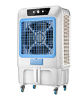 Massive Portable Evaporative Air Cooler With Giant Water Tank For Crisp Cold Fresh Air, 57 Inch oscillating cooler on wheels.