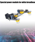 Dual Channel MB-102 Breadboard Power Supply Module 3.3V 5V Output for Arduino Projects, Plug and Play USB or DC Powered