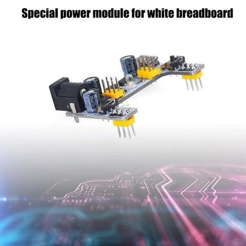 Dual Channel MB-102 Breadboard Power Supply Module 3.3V 5V Output for Arduino Projects, Plug and Play USB or DC Powered