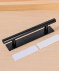 Self Stick Push Pull Cabinet Handles Hidden Pulls Instant Install Cabinets Doors Wardrobes And Drawers Plastic No Drill Required Corrosion Resistant Smooth Feel Easy Peel And Stick Adhesive Rounded Ergonomic Design Black handle with adhesive pads