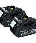 Two Pack 18V LXT 5.0Ah Lithium Ion Battery Set With Fast Charge And Beefed Up Run Time And Delivers Up To 65 Percent More Runtime