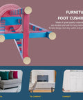 Colorful furniture foot cushion designed for stability, with durable material, useful for sofas and TV cabinets.