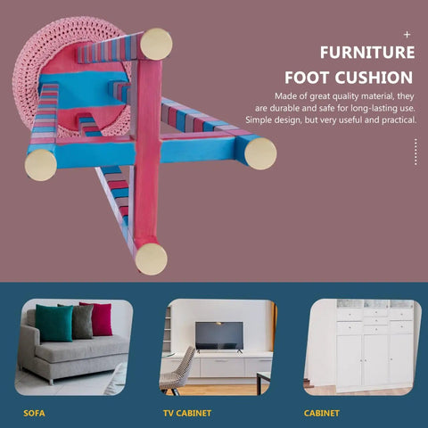 Colorful furniture foot cushion designed for stability, with durable material, useful for sofas and TV cabinets.