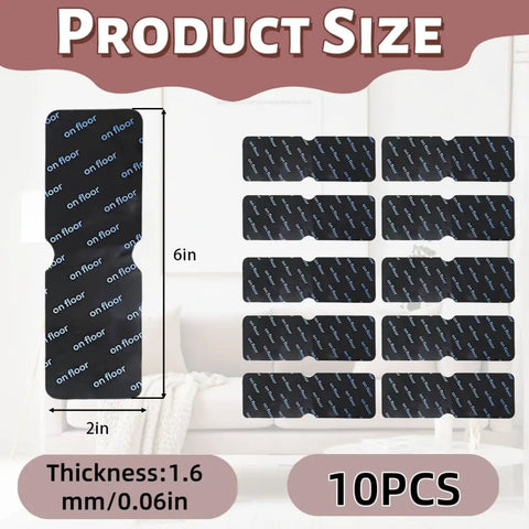 Non Slip Rug Grippers With Strong Adhesive Double Sided Tape For Area Rugs Keeps Corners Flat, 10 pack size details