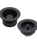 Combo Pack Post Style Kitchen Sink Basket Strainer And Waste Disposal Drain Flange With Stopper Matte Black Solid Brass Construction No Fuss Fit For Three And One Half Inch Openings Fits Most Major Brand Disposals