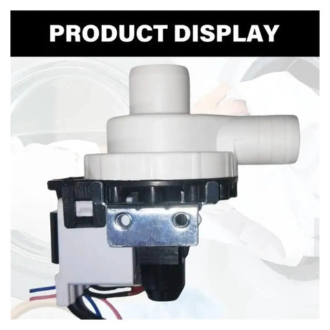 Heavy Duty Washing Machine Drainage Pump Pulls Water Fast With Absolutely Zero Fuss Universal Washer Motor Replacement Part Simple Snap In Setup displayed from side view.