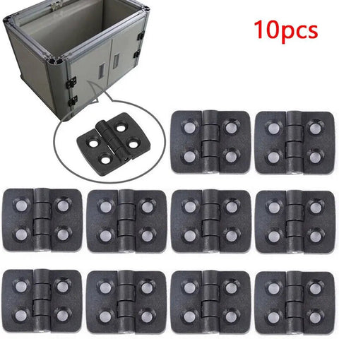 10 Pack Plastic Nylon Folding Hinge Set For Cabinets And Electrical Boxes, Quiet Soft Close, Pre Drilled Countersunk Holes