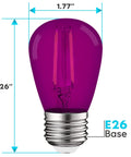 Purple S14 Edison LED Light Bulbs 0.5W For Indoor Outdoor String Lights Colorful UL Listed E26 Base Replacement Bulbs For Parties Holidays And Decor Dope Vibe