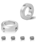 Beefy Clamp-On Aluminum Shaft Collars 4-Piece Set, 22mm Bore, 35mm OD, High-Strength Bolt Clamp, Lightweight and Corrosion-Resistant for CNC Machine Tools, Easy Install and Secure Shaft Retention, with set screws