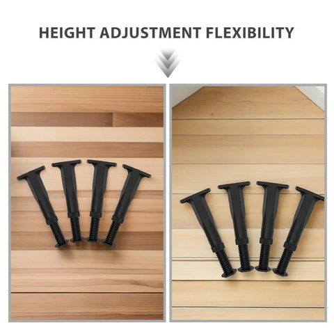Beefed Up Adjustable Furniture Support Legs 8 Pack Telescoping Heavy Duty Replacement Feet for Cabinets Chairs Sofas and Bed Frames