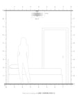 Dimensions of Meridian Collection 4-Light Semi-Flush Mount Ceiling Light With Off-White Fabric Shade In Satin Brass Finish, showing scale in room.