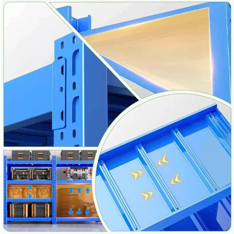 Heavy Duty Industrial Shelving Unit Tough As Nails Four Tier Garage Storage Rack With Premium Powder Coated Cold Rolled Steel Finish For Warehouse Workshop Project Massive Storage Rack