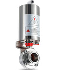 Sanitary 1.5 Inch Butterfly Valve With SS304 Stainless Steel Pneumatic Actuator Single Acting A Real Workhorse For Food Processing